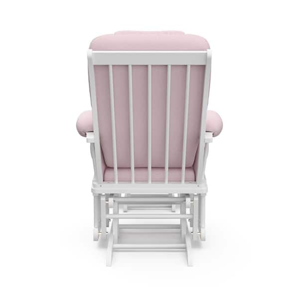 white and pink glider rocker