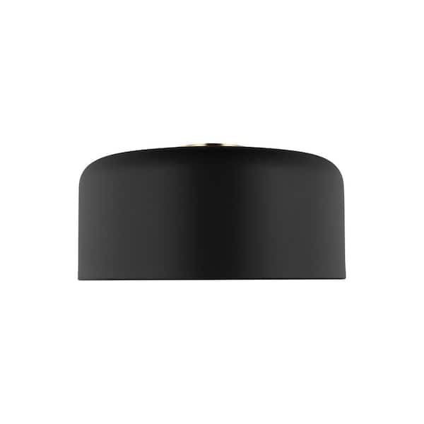 Generation Lighting Malone 15.75 in. Large 1-Light Midnight Black Flush Mount