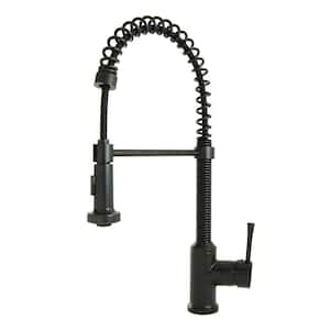 Residential Single-Handle Spring Coil Pull-Down Sprayer Kitchen Faucet in Oil Rubbed Bronze