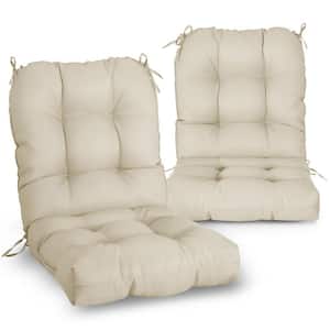 42 in. L x 21 in. W x 4 in. H Outdoor/Indoor Seat/Back Chair Cushion, Set of 2, Beige