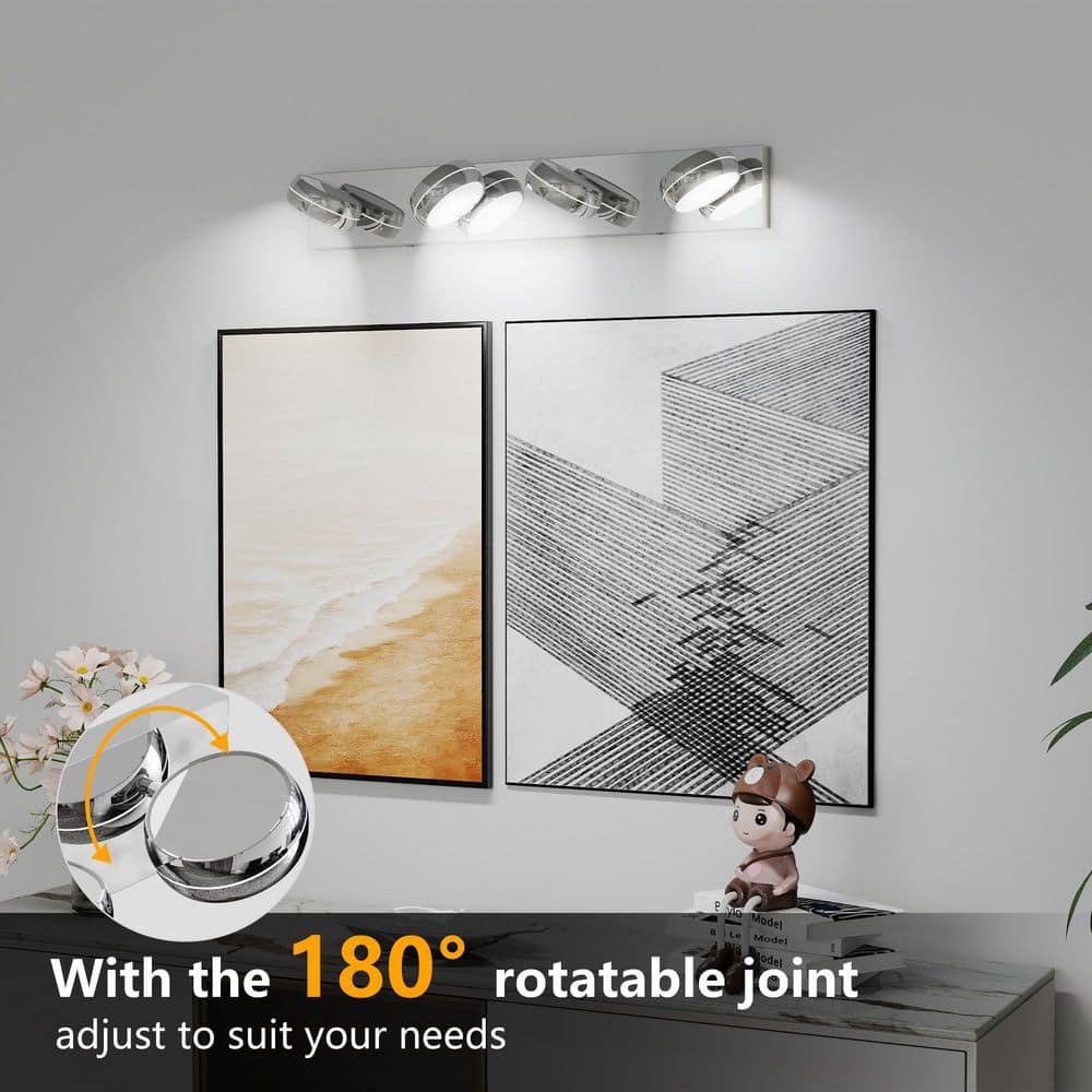 28 in. 4 Light modern silver Grain Finish Vanity Light Fixture Bathroom Over Mirror Wall Light Bathroom Bath Light Bar price history on PriceWatchPro