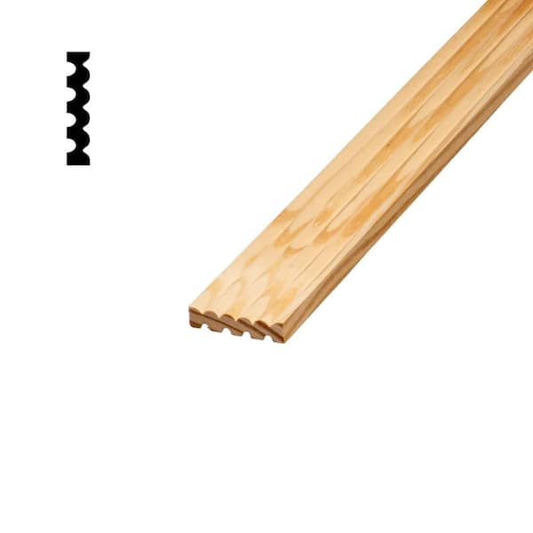 DM 225 - 1/2 in. x 2-1/4 in. Solid Pine Fluted Door and Window Casing Molding