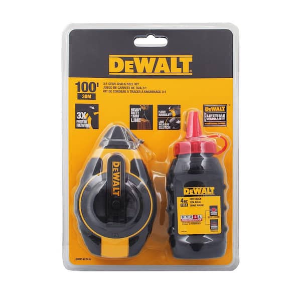 DEWALT 100 ft. Chalk Reel with Red Chalk DWHT47374L - The Home Depot
