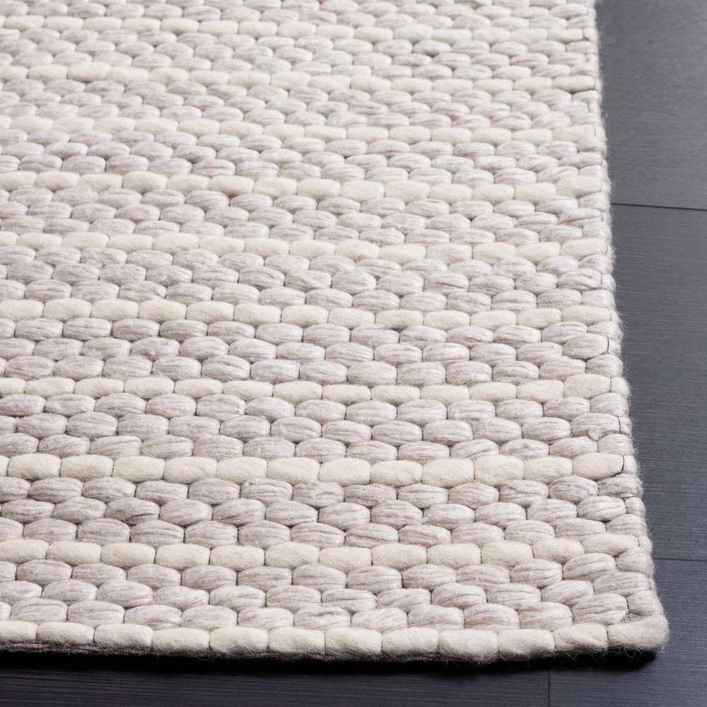 Ivory and Beige Flat Woven Wool Area Rug, 8' x 10'