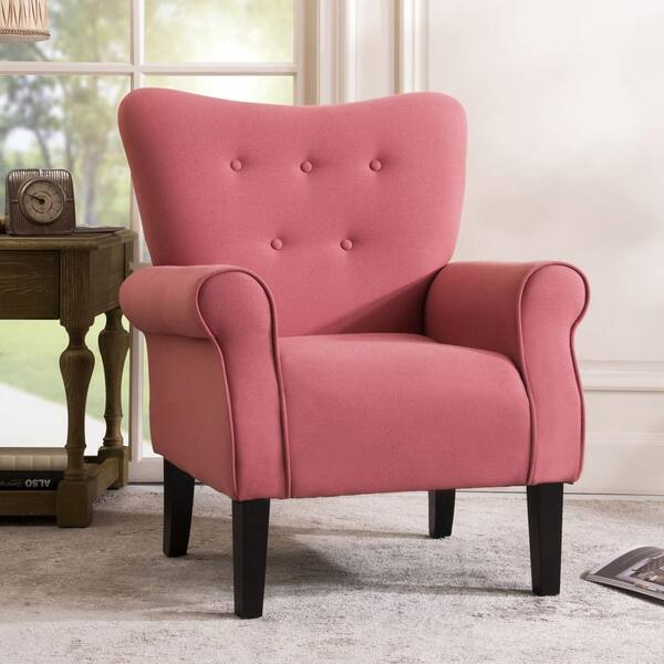 brick red accent chair