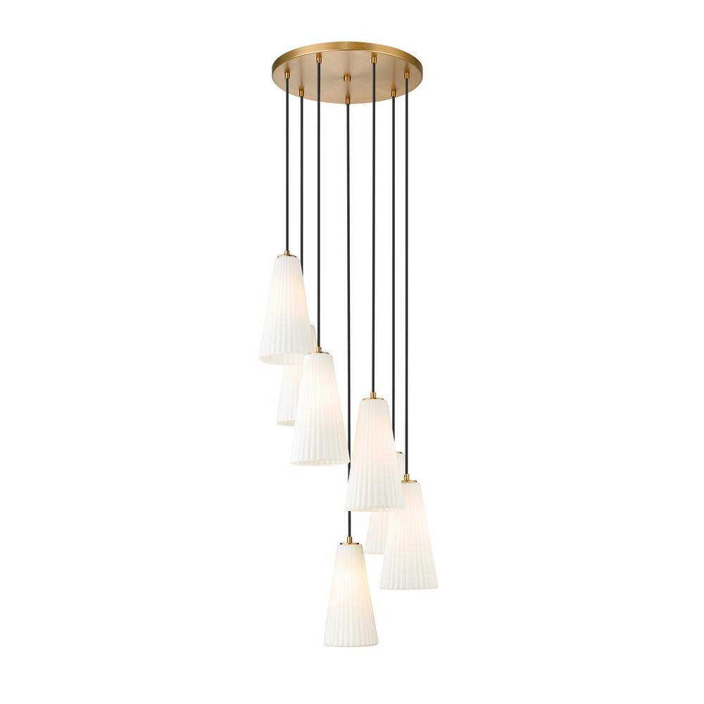 Farrell 7-Light in Modern Gold Chandelier with no bulbs included