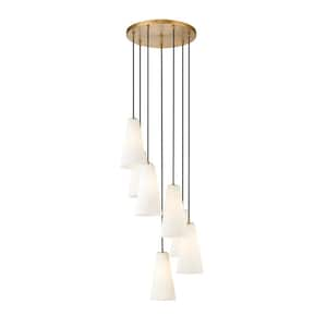 Farrell 7-Light in Modern Gold Chandelier with no bulbs included