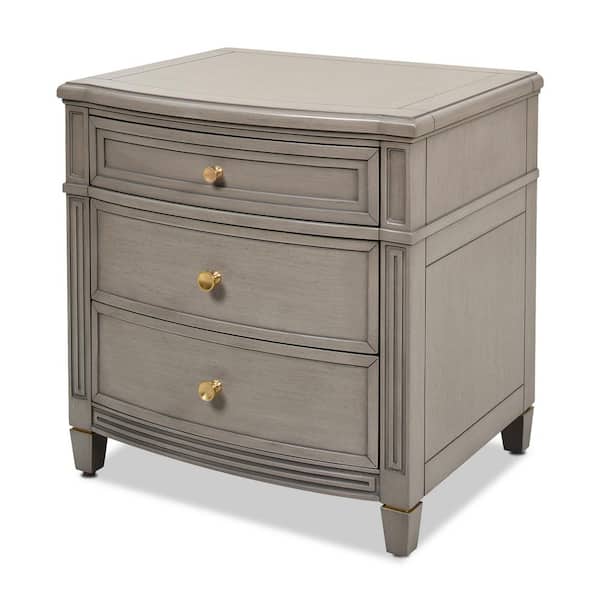 Jennifer Taylor Dauphin Grey Cashmere Gold Accent Freestanding End Table