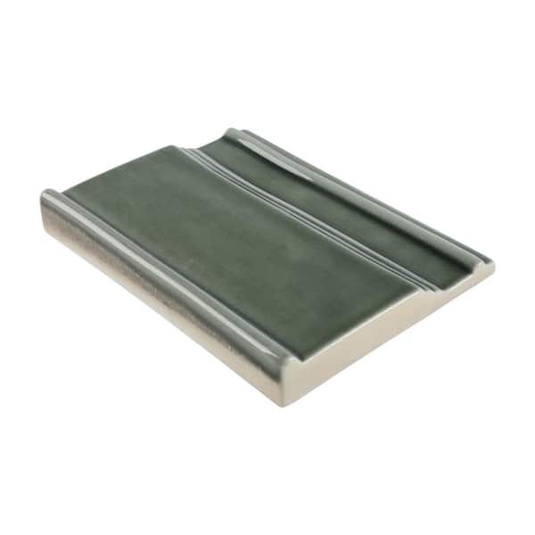 Delphi Deep Emerald 6 in. x 8 in. Polished Glass Base Molding Liner Wall Tile Trim(0.33 sq. ft. / Each)