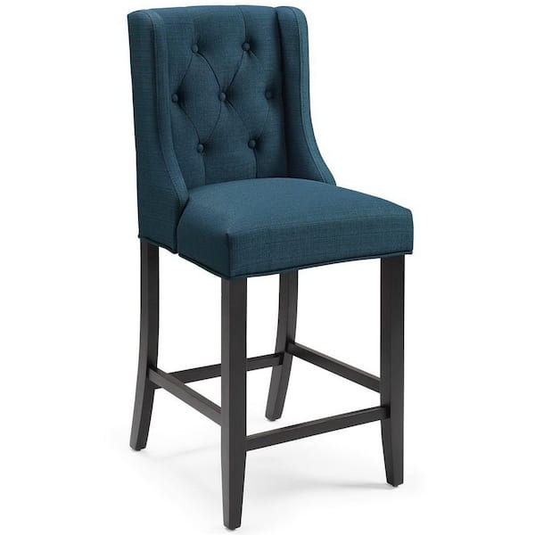 Baronet 26.5 Azure Tufted Button Upholstered Fabric Counter Stool
