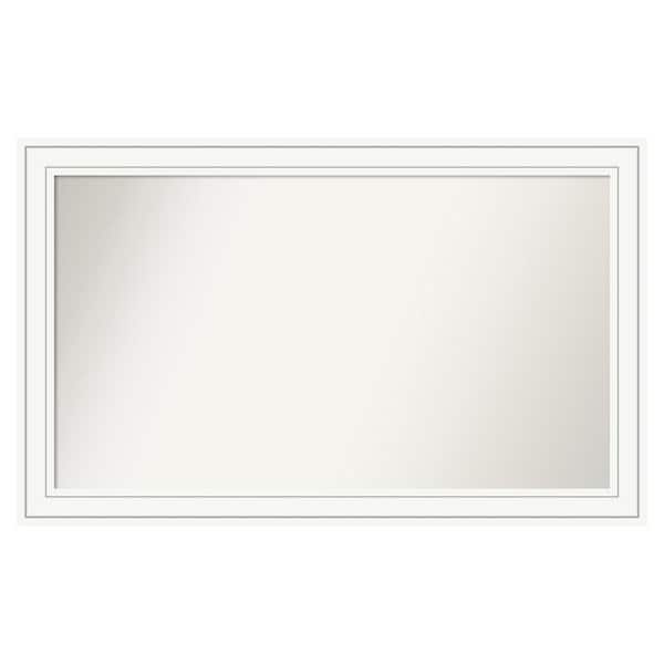 Amanti Art Craftsman White 47 in. x 29 in. Custom Non-Beveled Satin Wood Framed Bathroom Vanity Wall Mirror