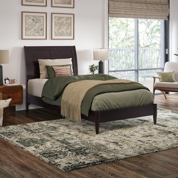 AFI Valencia Brown Solid Wood Frame Twin XL Low Profile Platform Bed