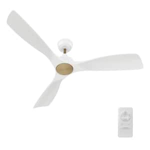 Kilmory 52 in. Indoor White 10-Speed DC Motor Ceiling Fan with Remote Control