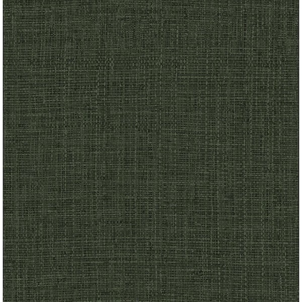 30.75 sq. ft. Forest Green The Alix Faux Weave Vinyl Peel and Stick Wallpaper