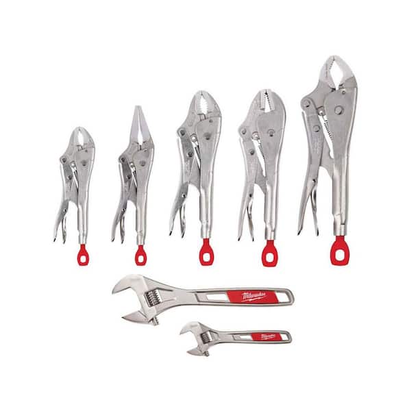 Torque Lock Locking Pliers Kit with 6 in. and 10 in. Adjustable Wrench Set (7-Piece)