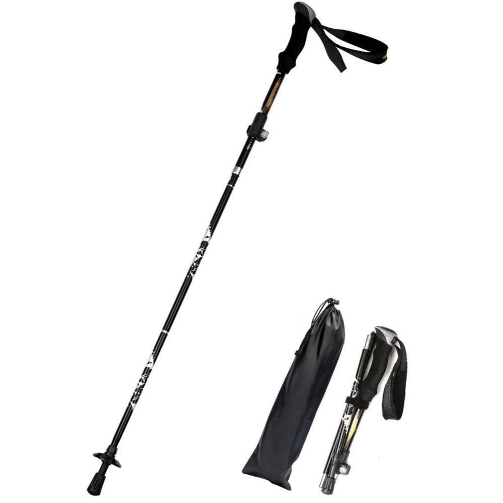 1-Pack 49 in. Cane Extended Length Aluminum Collapsible Ultralight Trekking Hiking Pole for Hiking, Camping in Black price history on PriceWatchPro