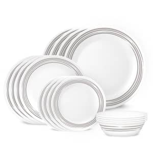 16-piece Brushed Silver Glass Dinnerware Set (Service for 4)