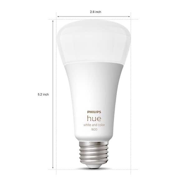 Philips Hue White and Color Ambiance A21 Equivalent Dimmable LED Light Bulb with Bluetooth 562982 - The Depot