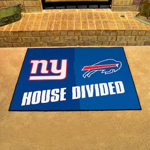 NFL Giants/Bills Multi-Colored 3 ft. x 3.5 ft. House Divided Area Rug