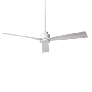 Clean 52 in. Indoor/Outdoor Matte White 3-Blade Smart Compatible Ceiling Fan with Remote Control