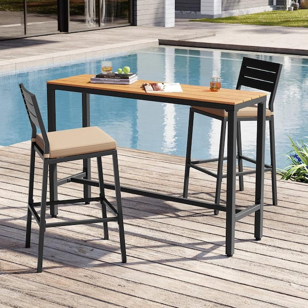 Mode Square Counter Height Cafe Table w/ Black X-Base by KFI