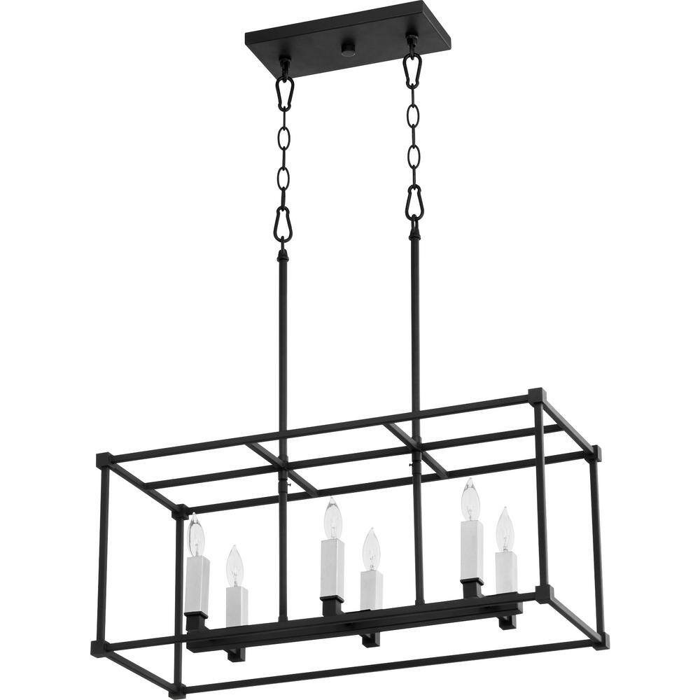 Olympus Noir 6-Light Linear Pendant with Interchangeable Sleeves