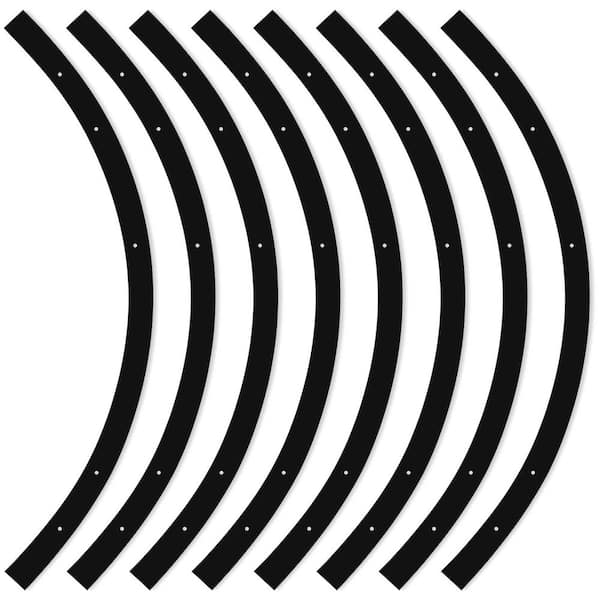 2FT H-Type Curved Track Light Rail, Compatible with Standard 120V Single Circuit 3-Wire H-Track Systems, Black 8 Pack