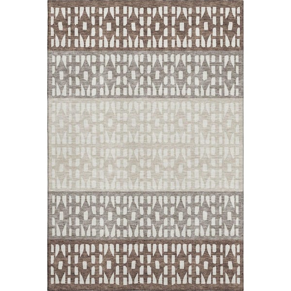 Addison Rugs Mayfield Premium Machine Washable Abstract AMF964 Chocolate 10 ft. x 14 ft. Area Rug