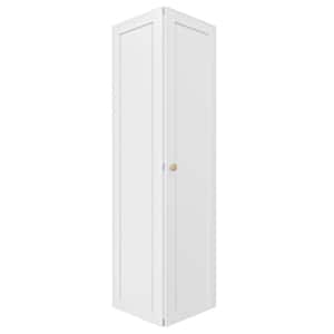 36 in. x 80 in. Solid Core 1-Lite Panel White Primed Composite MDF Interior Closet Bi-fold Door with Hardware