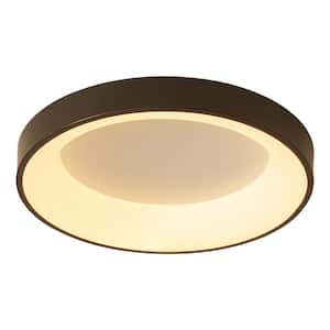 19.68 in. 1-Light Black Creative Design Simple Circle 27-Watt Integrated LED Flush Mount Light Ceiling