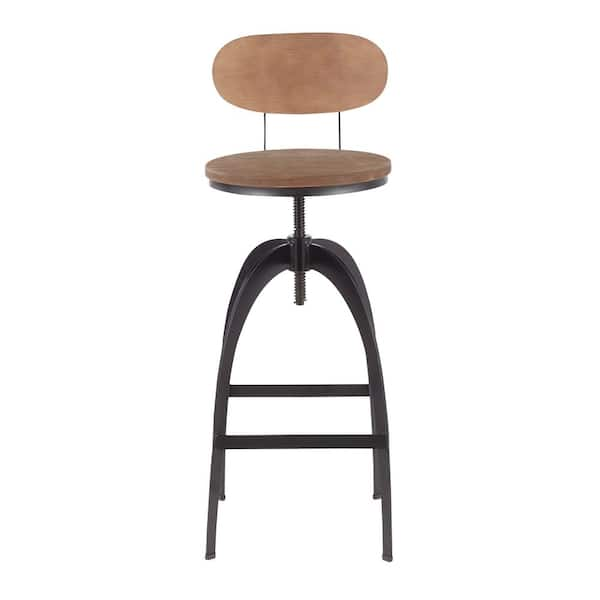 Dakota adjustable deals wood seat barstool