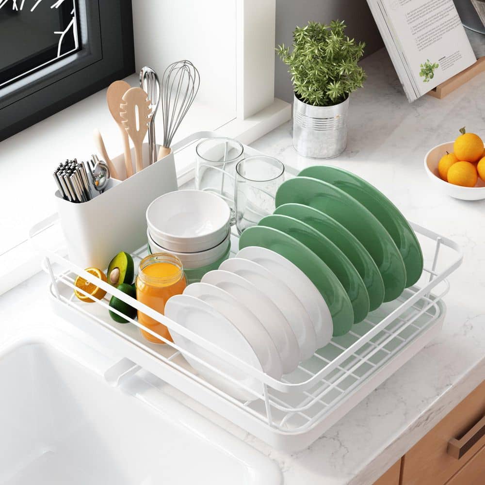 Rectangle Dish Rack Counter Wudkey Dish Drying Rack for Kitchen Counter, Stainless Steel Sink ...