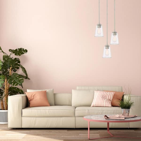 Westin 60-Watt 1-Light Satin Platinum Industrial Pendant Light with Clear Glass Shade and No Bulbs Included