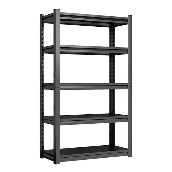 5-Shelf Steel Adjustable Garage Storage Shelving Unit in Black (40 in. W x 71 in. H x 14 in. D)