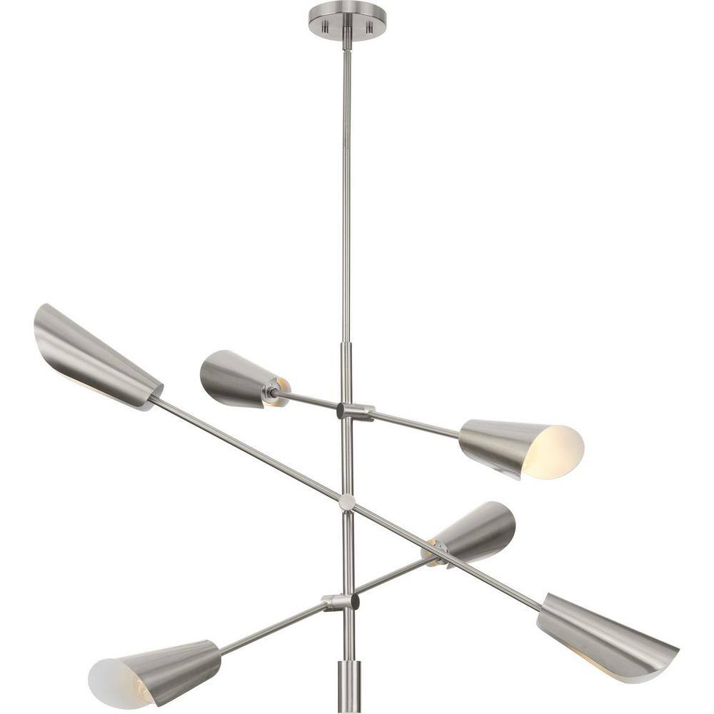 Cornett Brushed Nickel 6-Light Sputnik Chandelier