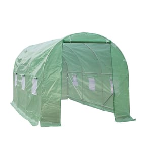 7 ft. x 15 ft. x 7 ft. Portable Walk-In Gardening Plant Greenhouse with Transparent PE Cover and Roll-up Front Entrance