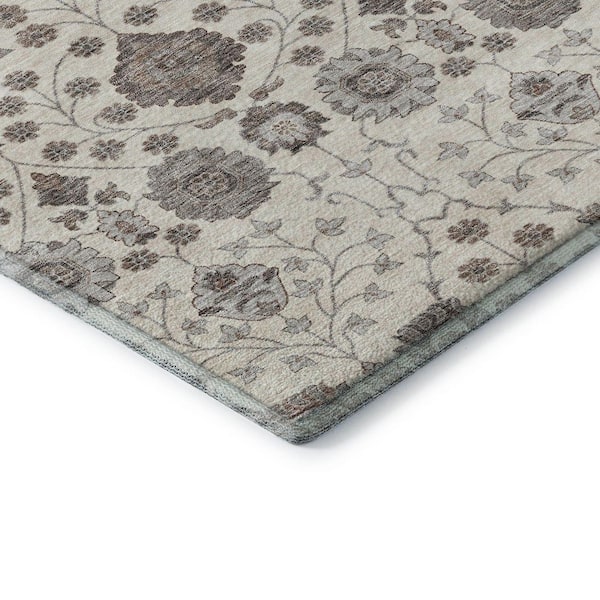 Mayfield Premium Machine Washable Abstract AMF1155 Ivory 2 ft. x 3 ft. Area Rug