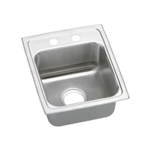 Lustertone Drop-In Stainless Steel 15 in. 1-Hole Single Bowl ADA Compliant Kitchen Sink with 6.5 in. Bowl