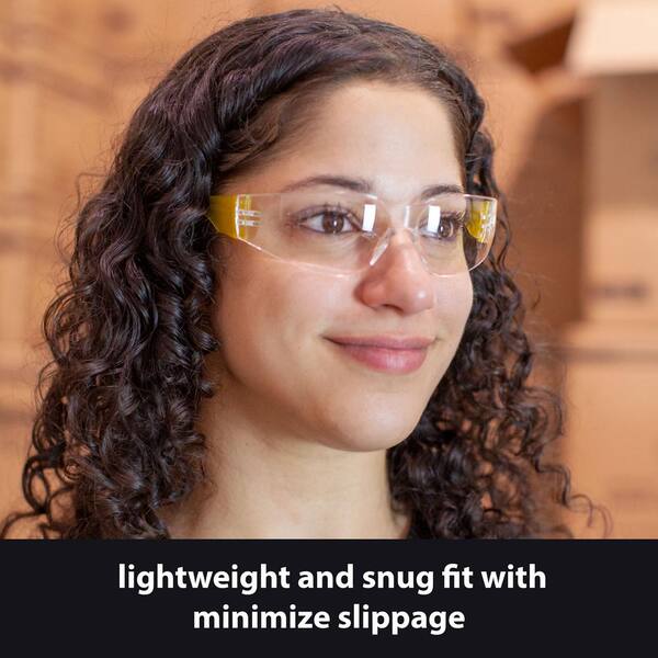 Safe Handler Yellow, Crystal Clear Lens Color Temple Safety Glasses,  (72-Pairs) BLSH-ESCR-CLLCT-SG4Y-72 - The Home Depot