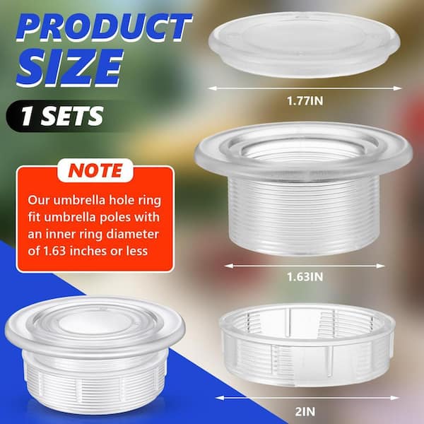 1 1 2 inch plug for patio table umbrella Outus Hole Ring Umbrella Cone Wedge Umbrella Stabilizer Sleeve to 2.5 Patio Table Hole and 1.5 Inch or Umbrella resistant material used for outdoors AEIOUD Patio Table Umbrella Hole