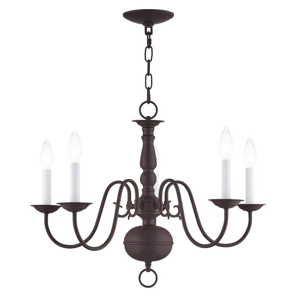 Williamsburgh 5 Light Bronze Chandelier