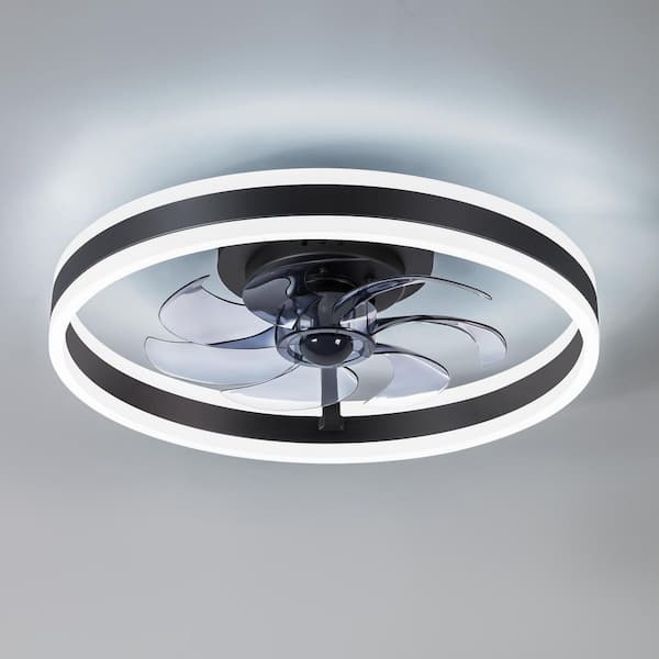 Tracy II 20 in. Integrated LED Indoor Black Small Low Profile Ceiling Fan with Light and Remote Control Included
