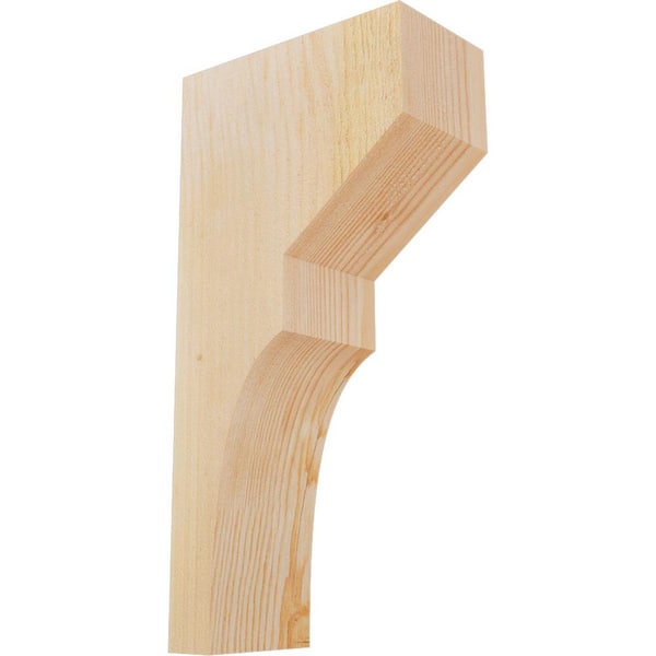 Ekena Millwork 4 in. x 8 in. x 16 in. Douglas Fir Monterey Rough Sawn Corbel