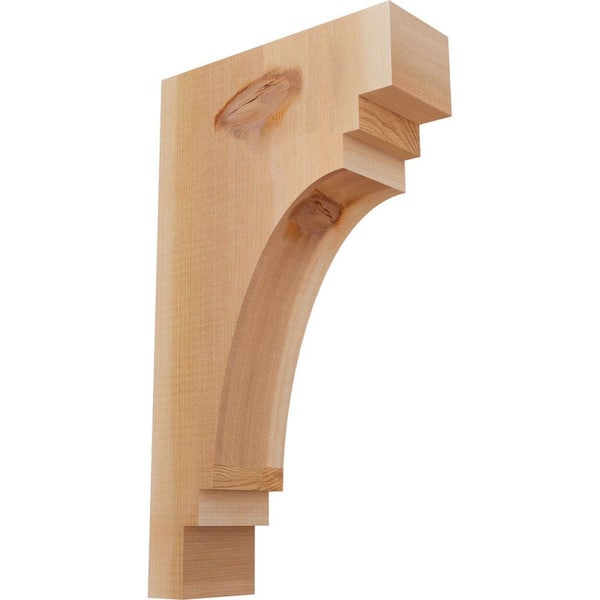 Ekena Millwork 3-1/2 in. x 10 in. x 18 in. Western Red Cedar Pescadero Smooth Corbel