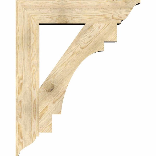 Ekena Millwork 6 in. x 40 in. x 32 in. Douglas Fir Merced Traditional Rough Sawn Bracket