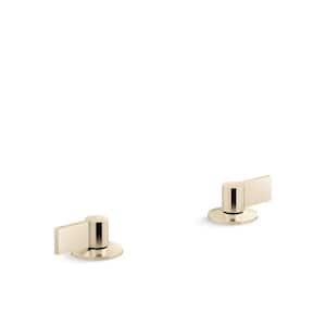 Components Deck-Mount Bath Faucet Handles with Lever Design in Vibrant French Gold