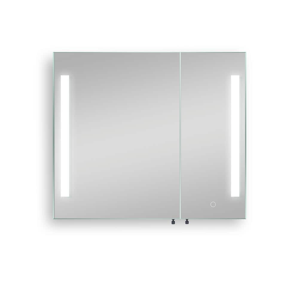 30 in. W x 26 in. H Rectangular Aluminum LED Medicine Cabinet with Mirror