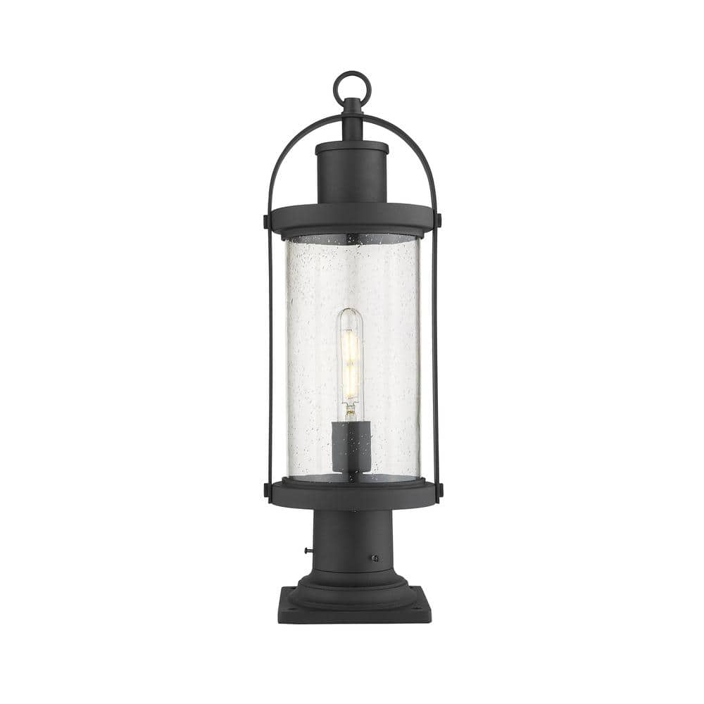Roundhouse 22.5 in. 1-Light Black Aluminium Hardwired Outdoor Weather Resis