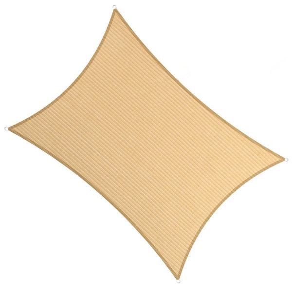 8 ft. x 10 ft. Sun Shade Sails Canopy Rectangle Sand Shade Sail for Patio Deck Yard Backyard Curved Rectangular Style