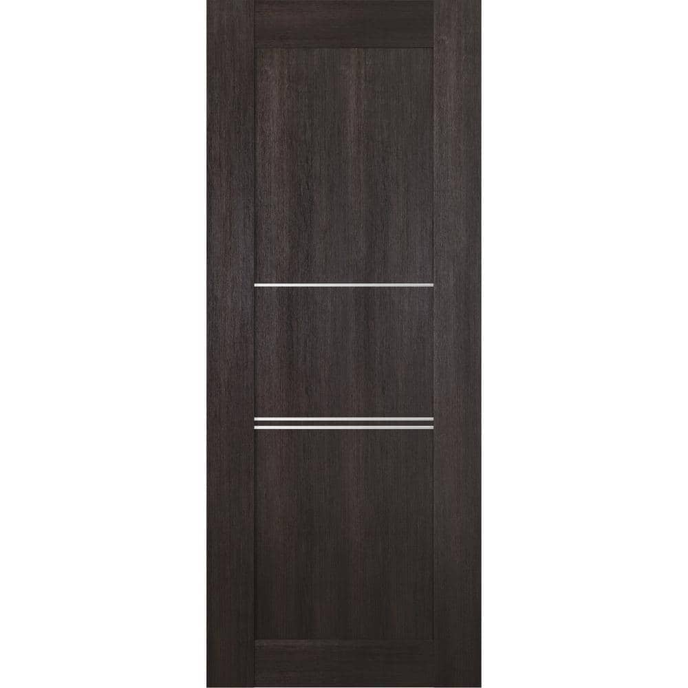 18 in. W x 80 in. H x 1-3/4 in. D 1-Panel Solid Core Vona 07 3H Veralinga Oak Prefinished Wood Interior Door Slab -  Belldinni, 163856